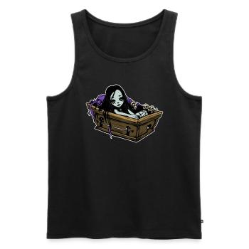Romantischer Goth in Sarg - Gothic Emo Grufti - Männer Premium Bio Tank Top - Schwarz - Vorne - AI Model Male 178 light (178cm)