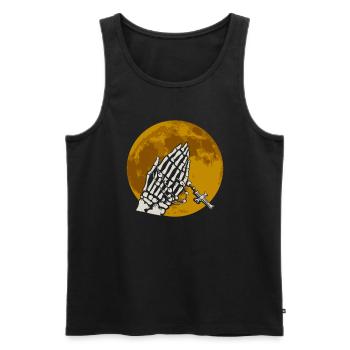 Praying Skeletal Hands - Gothic Gothic - Men's Premium Organic Tank Top - black - Front - AI Model Male 178 light (178cm)