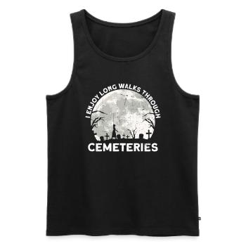 I like long walks through cemeteries Gothic - Men's Premium Organic Tank Top - black - Front - Michal (187cm)