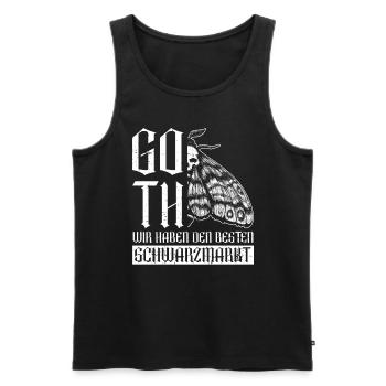 Goth - Wir Haben Den Besten Schwarzmarkt - Gothic - Männer Premium Bio Tank Top - Schwarz - Vorne - AI Model Male 178 light (178cm)