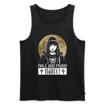 Blass und stolz, Baby! - Moontanisch Gotisch - Männer Premium Bio Tank Top - Schwarz - Vorne - AI Model Male 178 light (178cm)