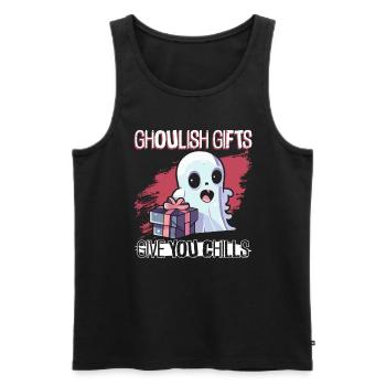 Scary gifts give you goose bumps - Goth - Men's Premium Organic Tank Top - black - Front - AI Model Male 178 light (178cm)