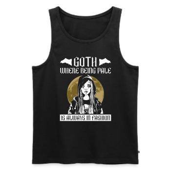 Goth, wo blass sein immer in Mode ist - Moontan - Männer Premium Bio Tank Top - Schwarz - Vorne - AI Model Male 178 light (178cm)
