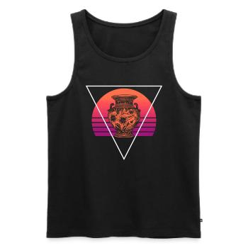 Pottery Vase Sunset - Pottery Ceramist - Men's Premium Organic Tank Top - black - Front - Michal (187cm)