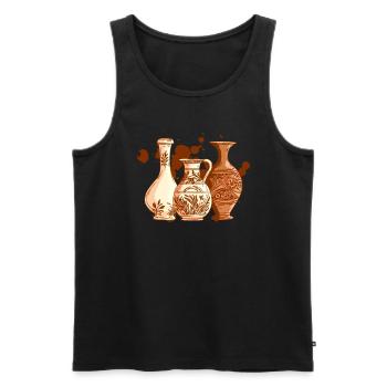 Pottery Vases - Pottery Ceramist - Men's Premium Organic Tank Top - black - Front - AI Model Male 178 light (178cm)