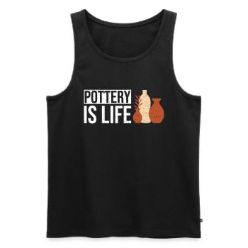 Pottery Is Life - Pottery Ceramic Artist - Men's Premium Organic Tank Top - black - Front - Michal (187cm)
