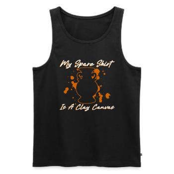 My Spare Shirt Is A Clay Canvas - Töpfer Keramik - Männer Premium Bio Tank Top - Schwarz - Vorne - AI Model Male 178 light (178cm)