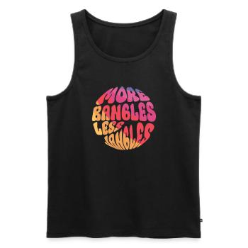 Plus de bracelets, moins de jangles - Costume hippie - Débardeur bio Premium Homme - noir - Devant - AI Model Male 178 light (178cm)