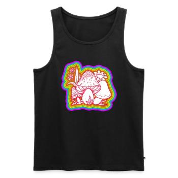 Pilze Hippie Kostüm Tie Dye Psychedelika - Männer Premium Bio Tank Top - Schwarz - Vorne - Michal (187cm)