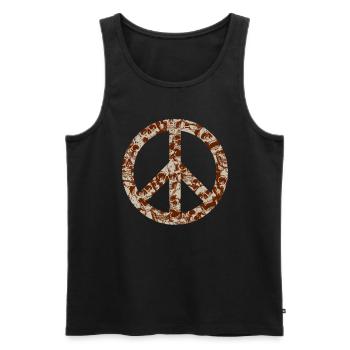 Peace Zeichen mit Totenköpfen - Hippie Halloween - Männer Premium Bio Tank Top - Schwarz - Vorne - Michal (187cm)