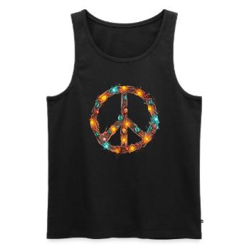 Peace Fairy Lights - Noël hippie - Débardeur bio Premium Homme - noir - Devant - Michal (187cm)