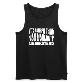 Das ist ein Hippie-Ding - Hippie-Kostüm - Männer Premium Bio Tank Top - Schwarz - Vorne - AI Model Male 178 light (178cm)