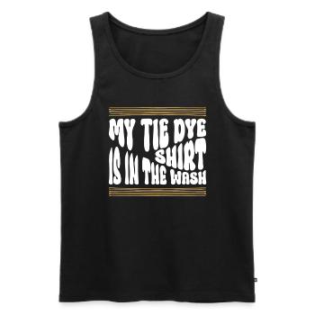 Mein Tie Dye Shirt ist in der Wäsche - Hippie - Männer Premium Bio Tank Top - Schwarz - Vorne - Michal (187cm)