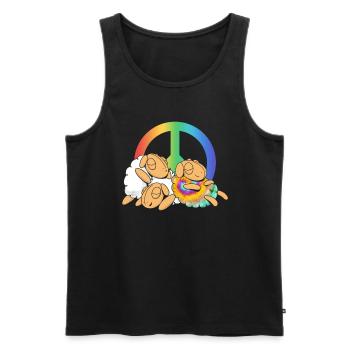 Rainbow Sheep in Herd - Hippie Costume Tie Dye - Men's Premium Organic Tank Top - black - Front - Michal (187cm)
