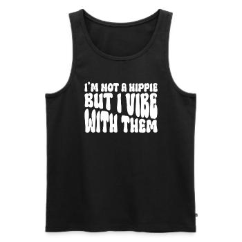 Bin kein Hippie, aber schwinge mit ihnen - Hippie - Männer Premium Bio Tank Top - Schwarz - Vorne - AI Model Male 178 light (178cm)