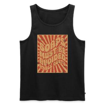 Les savons doivent être évités - costume hippie - Débardeur bio Premium Homme - noir - Devant - Michal (187cm)