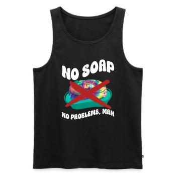 Pas de problèmes sans savon, homme - teinture de cravate hippie - Débardeur bio Premium Homme - noir - Devant - Michal (187cm)
