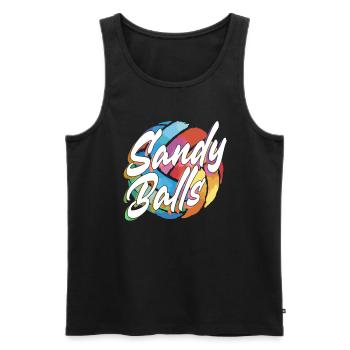 Sandy Balls - Volleyball de plage amusant - Débardeur bio Premium Homme - noir - Devant - AI Model Male 178 light (178cm)