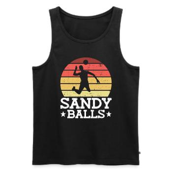 Sandy Balls - Volleyball de plage amusant - Débardeur bio Premium Homme - noir - Devant - AI Model Male 178 light (178cm)