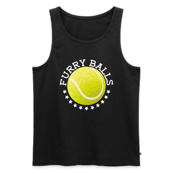 Pelzige Bälle - Lustiges Tennis - Männer Premium Bio Tank Top - Schwarz - Vorne - AI Model Male 178 light (178cm)