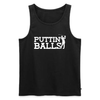 Puttin' Balls - Funny Golf - Men's Premium Organic Tank Top - black - Front - AI Model Male 178 light (178cm)