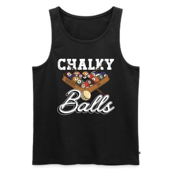 Chalky Balls - Lustig Billard - Männer Premium Bio Tank Top - Schwarz - Vorne - AI Model Male 178 light (178cm)
