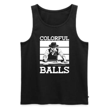 Bunte Kugeln - Lustig Billard - Männer Premium Bio Tank Top - Schwarz - Vorne - AI Model Male 178 light (178cm)