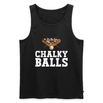 Chalky Balls - Lustig Billard - Männer Premium Bio Tank Top - Schwarz - Vorne - AI Model Male 178 light (178cm)