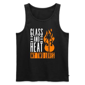 Glass and Warmth - My Two Loves - Glassblowers - Men's Premium Organic Tank Top - black - Front - AI Model Male 178 light (178cm)