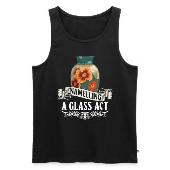 Emaillieren: Ein gläserner Akt - Emailliertes Glas - Männer Premium Bio Tank Top - Schwarz - Vorne - AI Model Male 178 light (178cm)