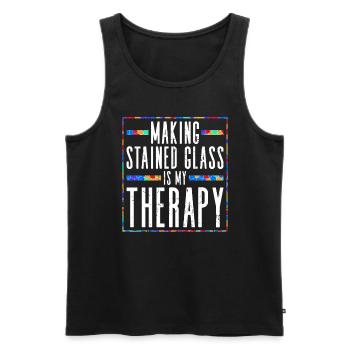 Die Herstellung von Glasmalerei ist meine Therapie - Männer Premium Bio Tank Top - Schwarz - Vorne - AI Model Male 178 light (178cm)