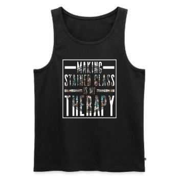 Die Herstellung von Glasmalerei ist meine Therapie - Männer Premium Bio Tank Top - Schwarz - Vorne - AI Model Male 178 light (178cm)