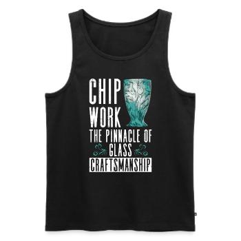 Chip Work - Le summum de l’artisanat du verre - Chip - Débardeur bio Premium Homme - noir - Devant - AI Model Male 178 light (178cm)