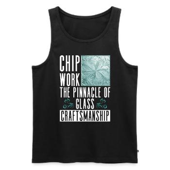 Chip Work - Le summum de l’artisanat du verre - Chip - Débardeur bio Premium Homme - noir - Devant - AI Model Male 178 light (178cm)