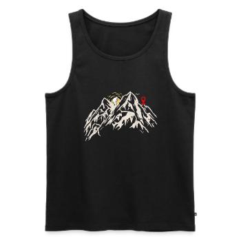 Montagnes avec géocacheur et destination - Geocaching - Débardeur bio Premium Homme - noir - Devant - Michal (187cm)