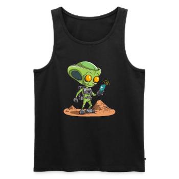 Alien als Geocacher - Geocaching Geocacher - Männer Premium Bio Tank Top - Schwarz - Vorne - Michal (187cm)