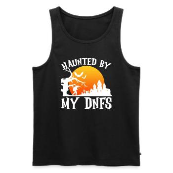 Verfolgt von meinen DNF's - Geocaching Geocacher - Männer Premium Bio Tank Top - Schwarz - Vorne - Michal (187cm)