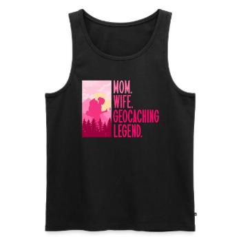 Mère. Femme. Légende du géocaching. - Géocaching - Débardeur bio Premium Homme - noir - Devant - Michal (187cm)