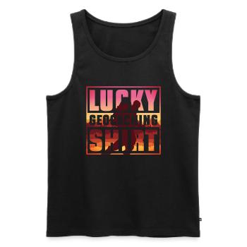 Chemise Lucky Geocaching - Geocaching Geocacher - Débardeur bio Premium Homme - noir - Devant - AI Model Male 178 light (178cm)