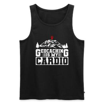 Geocaching ist mein Herzsport - Geocaching - Männer Premium Bio Tank Top - Schwarz - Vorne - AI Model Male 178 light (178cm)