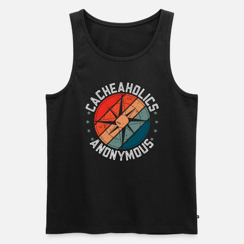 Cacheaholics Anonymous - Geocaching Geocacher - Männer Premium Bio Tank Top - Schwarz