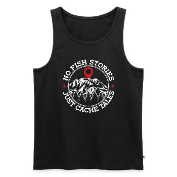 Geocaching Geocacher Spruch - Débardeur bio Premium Homme - noir - Devant - Michal (187cm)