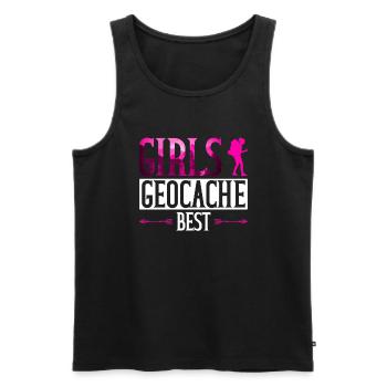 Mädchen Geocache Best - Geocaching Geocacher - Männer Premium Bio Tank Top - Schwarz - Vorne - Michal (187cm)