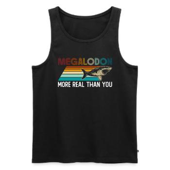 Megalodon - More Real Than You - Megalodon Shark - Men's Premium Organic Tank Top - black - Front - Michal (187cm)