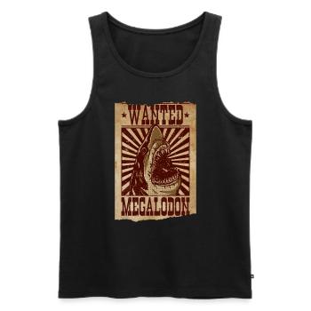 Wanted - Megalodon - Megalodon Shark - Men's Premium Organic Tank Top - black - Front - AI Model Male 178 light (178cm)