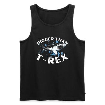 Größer als der T-Rex - Megalodon - Megalodon Hai - Männer Premium Bio Tank Top - Schwarz - Vorne - Michal (187cm)