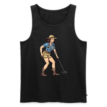 Pin up Girl Metalldetektor Sondengänger - Männer Premium Bio Tank Top - Schwarz - Vorne - Michal (187cm)