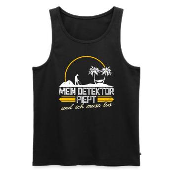 Mein Detektor Piept - Metalldetektor Sondengänger - Männer Premium Bio Tank Top - Schwarz - Vorne - AI Model Male 178 light (178cm)