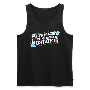 Seifen Machen Ist Meine Tägliche Meditation - - Männer Premium Bio Tank Top - Schwarz - Vorne - Michal (187cm)