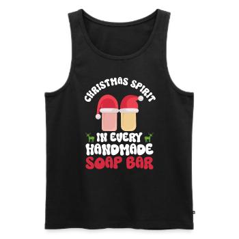 Soap making Christmas soap boiler saying - Men's Premium Organic Tank Top - black - Front - Michal (187cm)